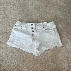 White Jean Shorts